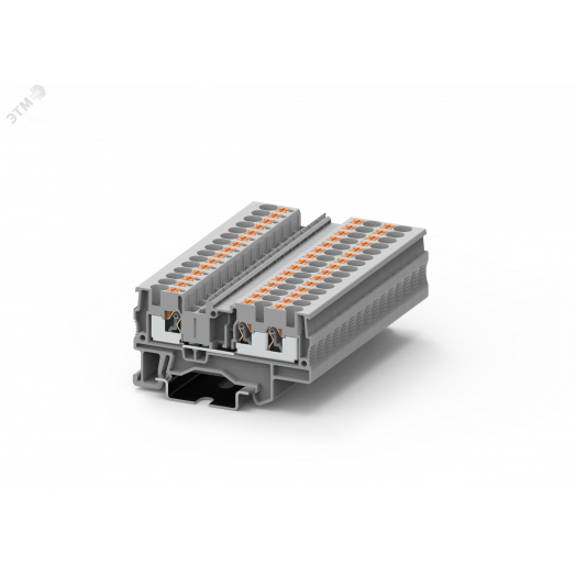 Клемма ТР 1-2 проходная Push-in, сечение 4 мм. кв., серая