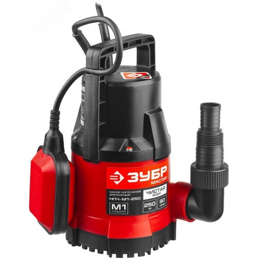 Насос дренажный погружной для чистой воды НПЧ-М1-250 ЗУБР, 250 Вт