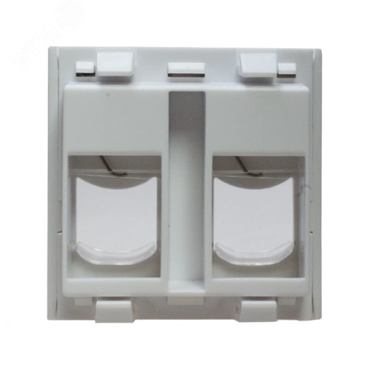 Панель лицевая 2 порта (45х45. Keystone. шторки. откидное маркировочное окно) (DIY)