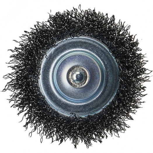 Щетка проволочная чашечная (d63 мм, толщина проволоки 0.3 мм, гофрированная, металл, 6 мм)