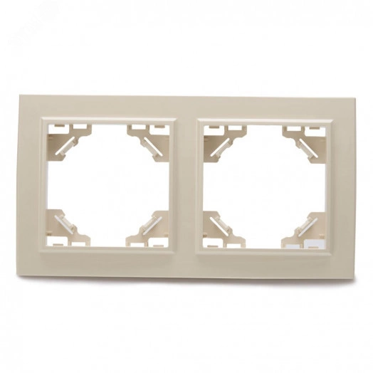 Рамка двухместная горизонтальная, Эрна, слоновая кость Stekker