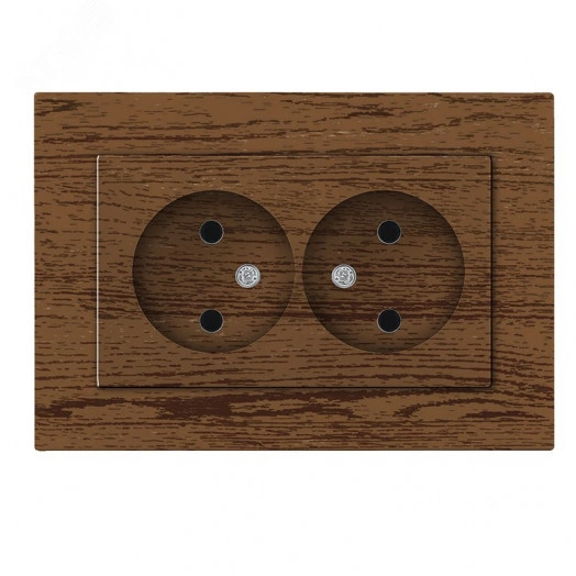 Розетка двухместная UNIVersal серия Афина б/з, с/у, 16А, 220В, венге (еврослот), механизм