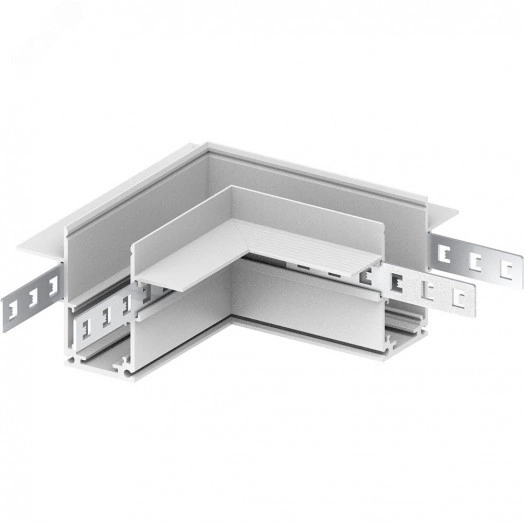 Соединитель угловой белый для низковольтного встраиваемого шинопровода