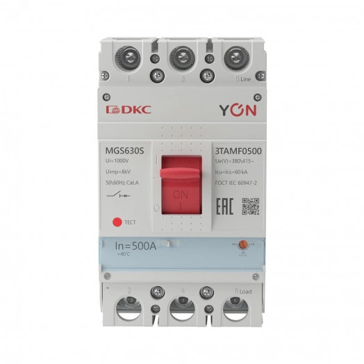 Выключатель автоматический YON MGS630 3P 400-500A 60kA