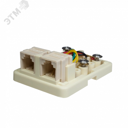 Розетка телефонная 6P4C (RJ-11). 2 порта
