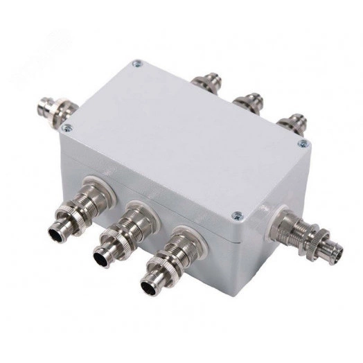 Коробка коммутационная общепромышленная           КВОП-А-162609 (A(1 КВ М25КМ20-Л)-С(3 КВ           М20КМ18-Л)-(20х4мм+ШНИ-6х9-4-Д-Ж, 3               перемычки),(КС-4)IP66/67, -60 + 80C, материал     корпуса - алюминиевый сплав)