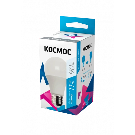 Лампа светодиодная LED 11Вт 220В Е27 D60х108 4500 белый 900Лм А60