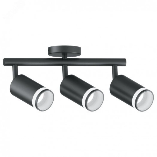 Светильник ДБО 3хGU10 без ламп наклонный черный