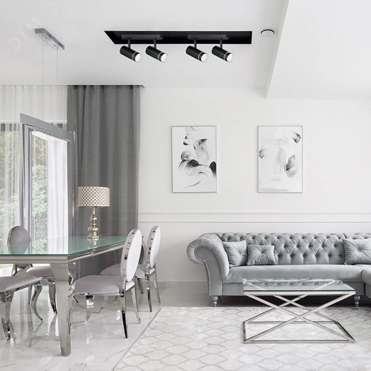 Светильник ДБО 3хGU10 без ламп наклонный черный