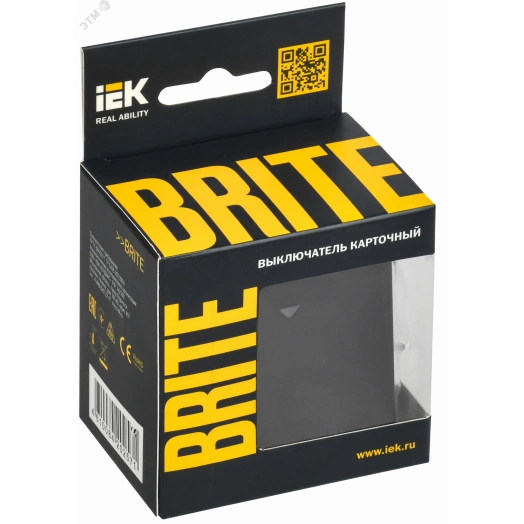 BRITE Выключатель карточный 30А ВС10-1-8-БрГ графит IEK