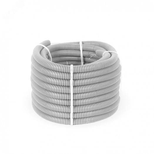 Труба гофрированная ПНД лёгкая 350 Н безгалогенная (HF) стойкая к ультрафиолету серая с/з d25 мм (10м) Промрукав