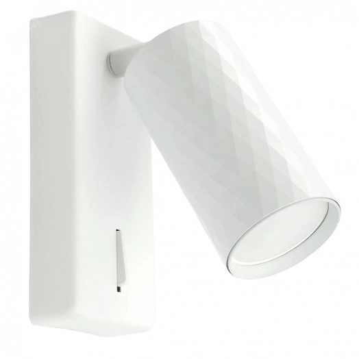 Светильник ДБО GU10 без лампы наклонный с выключателем белый