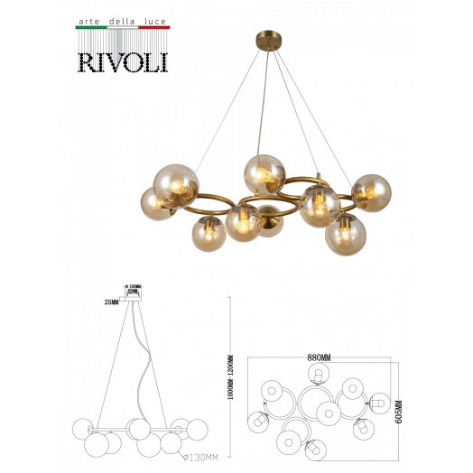 Люстра Henrietta 5102-310 9 х Е27 40 Вт лофт - кантри