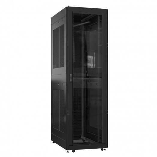 Шкаф серверный 52U 800х1000 передняя дверь: стекло IP41. задняя дверь: протект IP41. боковые панели: перфорированные. цвет: черный RAL9005 