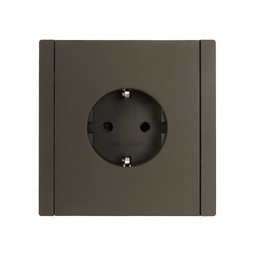 FORTE&PIANO Розетка 1-местная с заземлением с защитными шторками винтовое крепление 16А FP315 серый IEK
