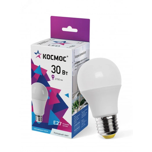Лампа светодиодная LED 30Вт 220В Е27 D70х136 6500К холодный A70