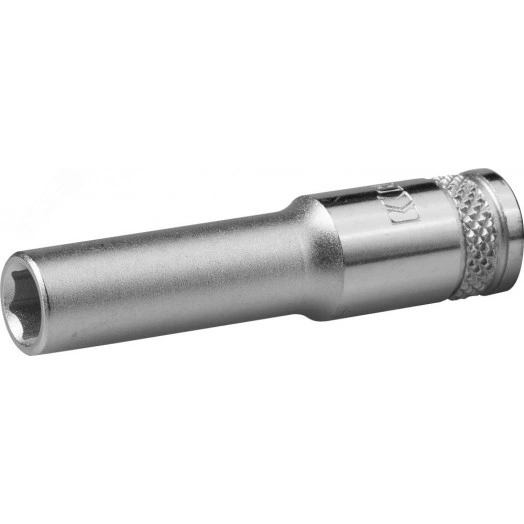 Торцовая головка ''INDUSTRIE QUALITAT'', удлиненная, Cr-V, FLANK, хромосатинированная, 1/4'', 7 мм