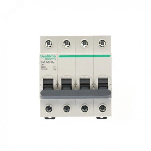 Выключатель автоматический четырехполюсный (АВ) С 6А 4P 6kA 400В City9 Set