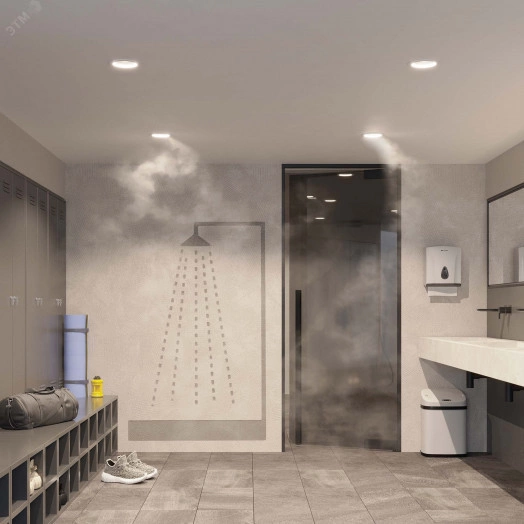 Светильник MS-MIST-BUILT-R105-9W Day4000 (WH, 110 deg, 230V) (IP54 металл, 5 лет)