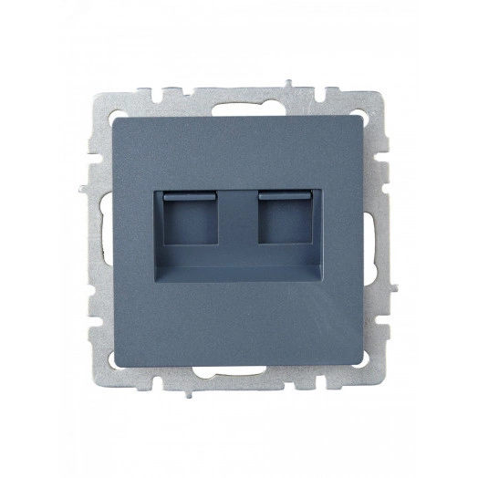 BRITE Розетка компьютерная двойная RJ45 кат.6 РК11-2-БрМ маренго IEK