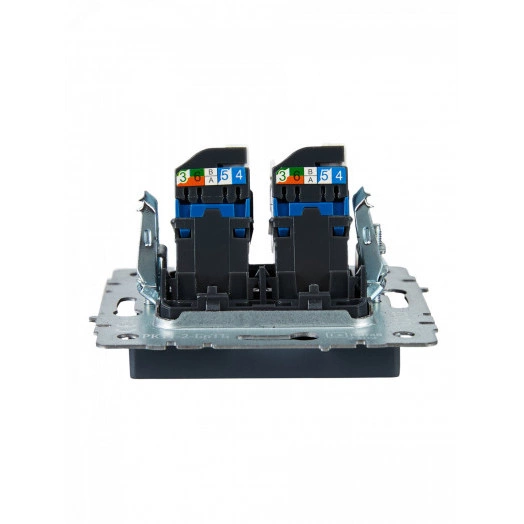 BRITE Розетка компьютерная двойная RJ45 кат.6 РК11-2-БрМ маренго IEK