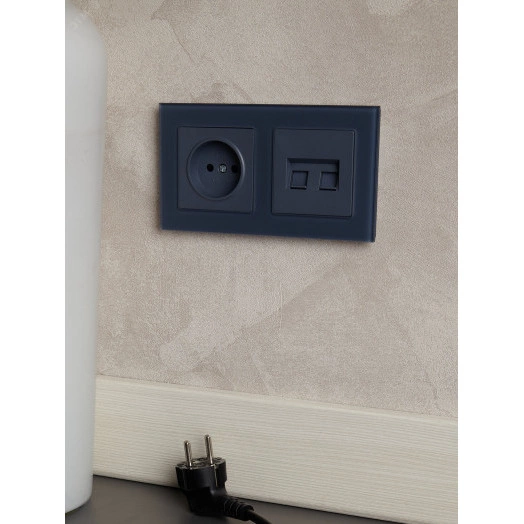 BRITE Розетка компьютерная двойная RJ45 кат.6 РК11-2-БрМ маренго IEK