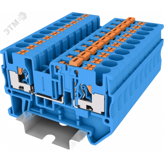 Клемма TP 1-1 с ножевым размыкателем, Push-in, сечение 4 мм. кв., синяя