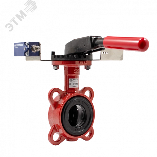 Дисковый Поворотный Затвор ГРАНВЭЛ с ручкой, DN080, PN16, с 2-мя концев. выключ KB NEW, IP65, ЗПВС-080x1,6 - FL (w)-3-080-MN-E