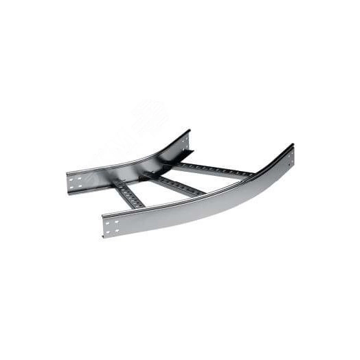 Угол горизонтальный 45 градусов 100x300 R-300, лонжерон 1,5 мм, цинк-ламельный, в комплекте с крепежными элементами и соединительными пластинами, необходимыми для монтажа