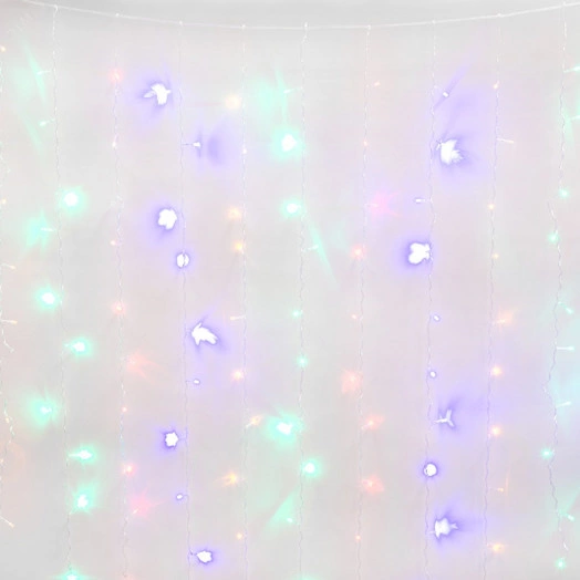 Занавес светодиодный 15х15м 100 светодиодов Разноцветный свет Провод прозрачный ULD-C1515-100/DTA MULTI IP20