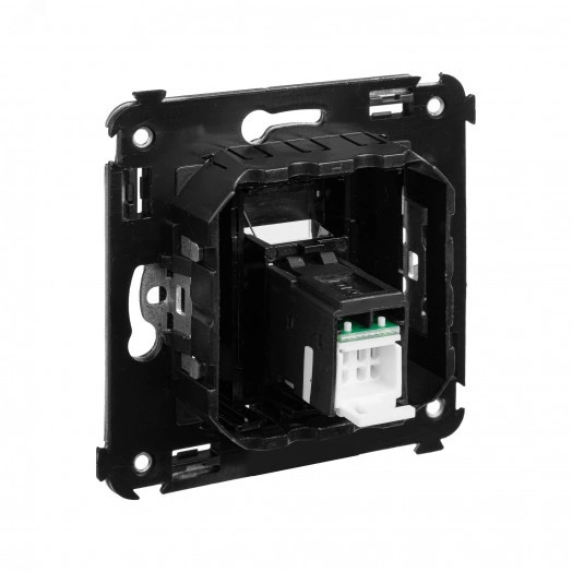 Avanti Компьютерная розетка RJ-45 в стену, кат.6А одина  ная, , Черный квадрат