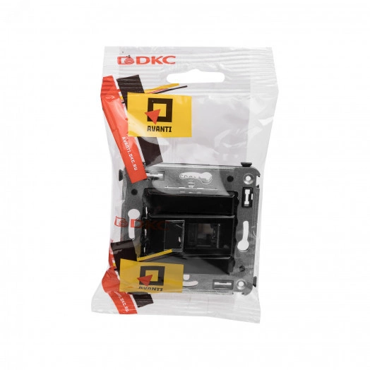 Avanti Компьютерная розетка RJ-45 в стену, кат.6А одина  ная, , Черный квадрат