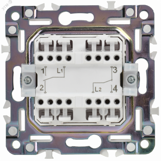 SKANDY Выключатель 2-клавишный проходной 10А SK-V05W арктический белый IEK