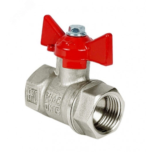 Кран 3/4' ВВ бабочка N/P, никель 11Б27фт1М