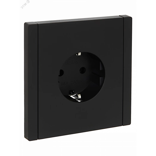 FORTE&PIANO Розетка 1-местная с заземлением без защитных шторок винтовое крепление 16А FP116 черный IEK