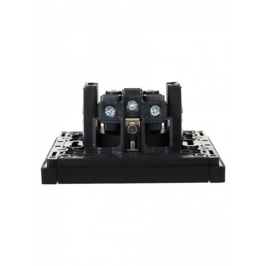 FORTE&PIANO Розетка 1-местная с заземлением без защитных шторок винтовое крепление 16А FP116 черный IEK