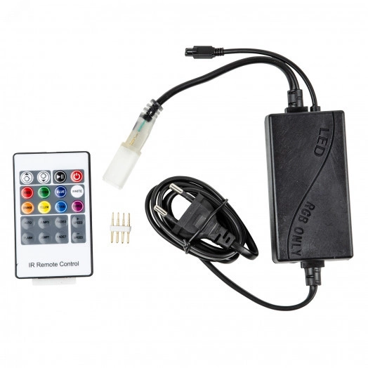 Контроллер для управления светодиодными ULC-N22-RGB NEON BLACK лентами 220В, с пультом ДУ. Цвет чёрный.
