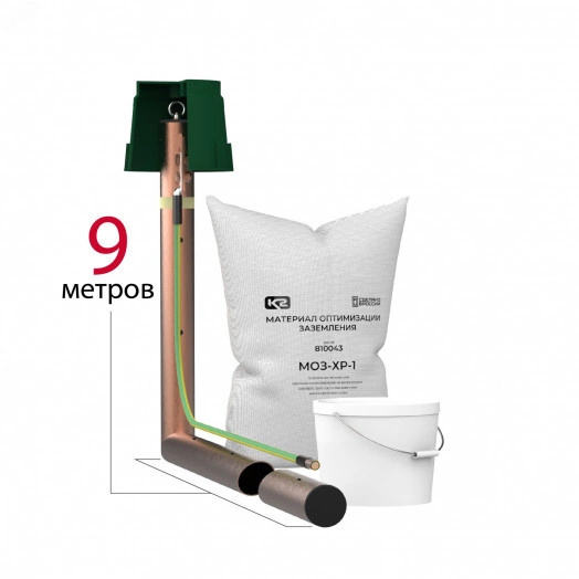 Электрод электролитический горизонтальный L-9 м, медь, 2 мм, К2М-340-9Г