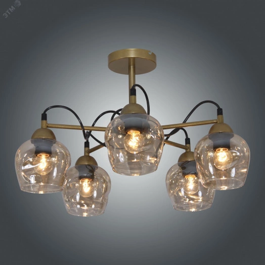 Светильник Мирра 151 зол. (Плафон 8268) НСБ 01-5х60-165 Е27 потолочный