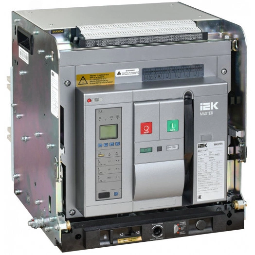 Воздушный автоматический выключатель переменного тока ВА77 выдвижного исполнения 3 полюса типоразмер F 100кА 4000А EA с набором аксессуаров: мотор привод катушка включения катушка отключения MASTER IEK