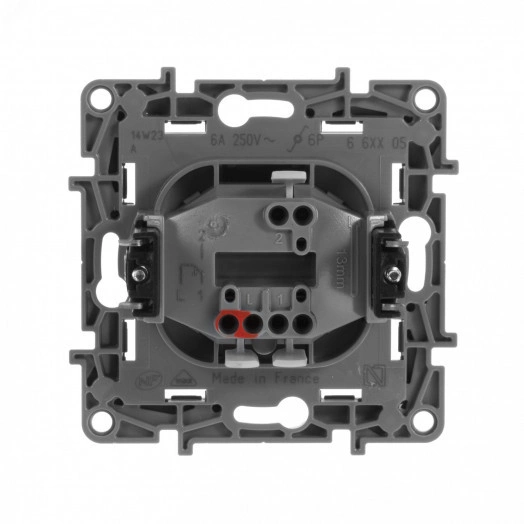 ETIKA Кнопка НО/НЗ антрацит 6АХ  безвинтовые зажимы