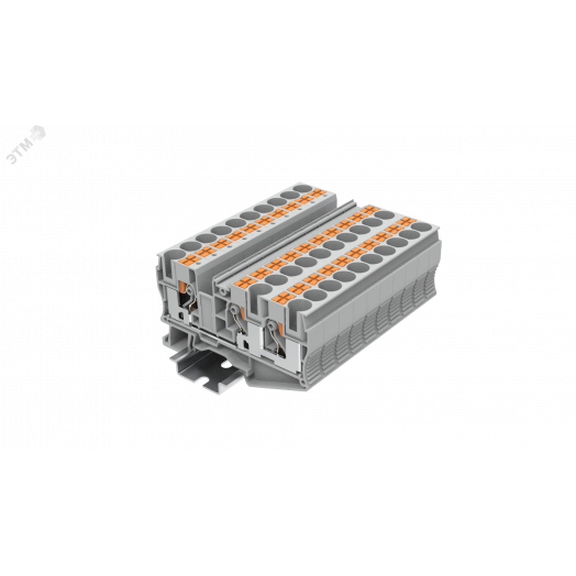 Клемма TP 1-2 проходная Push-in, сечение 10 мм. кв., серая