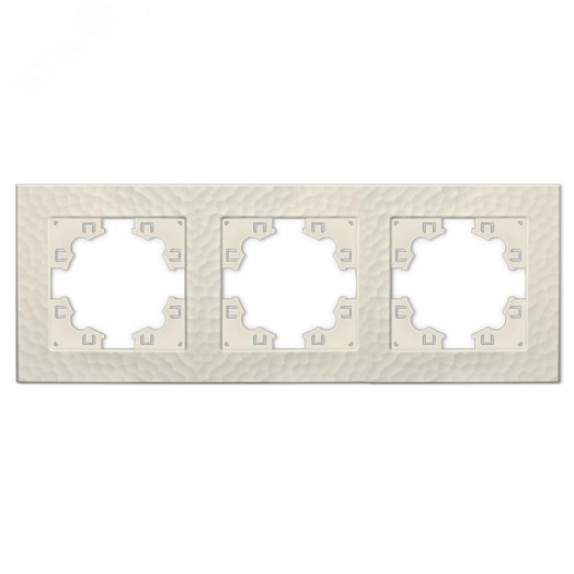 Рамка фактурная 3 поста универсальная UNIVersal Афина слоновая кость (ivory) (еврослот)