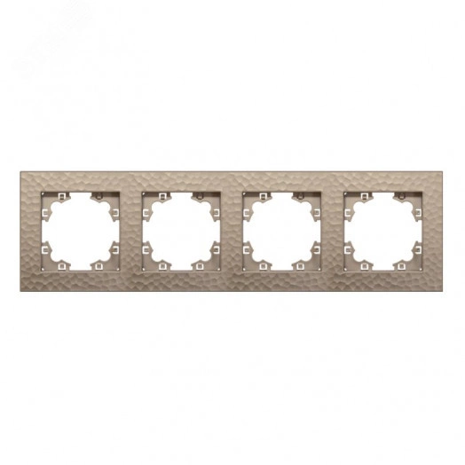 Рамка фактурная 4 поста универсальная UNIVersal Афина шампань (еврослот)