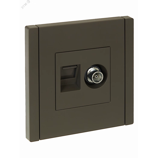 FORTE&PIANO Розетка двойная TV+RJ45 кат.5E FP336 серый IEK