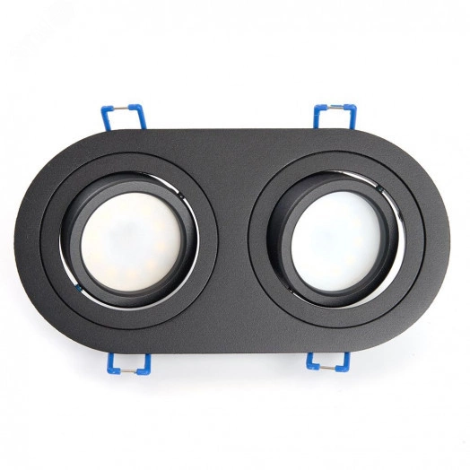 Светильник ИВО-2х50w G5.3 поворотный овальный черный