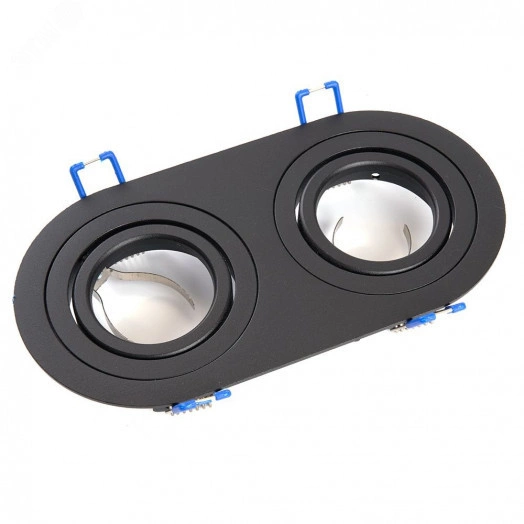 Светильник ИВО-2х50w G5.3 поворотный овальный черный