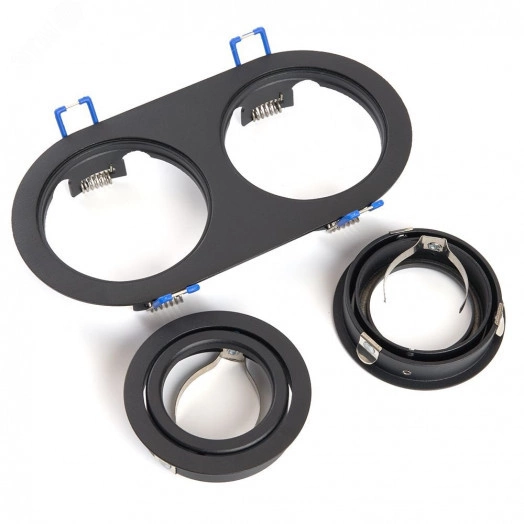 Светильник ИВО-2х50w G5.3 поворотный овальный черный