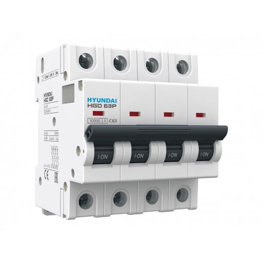 Выключатель автоматический модульный четырехполюсный 63А D 10кА Standard HGD