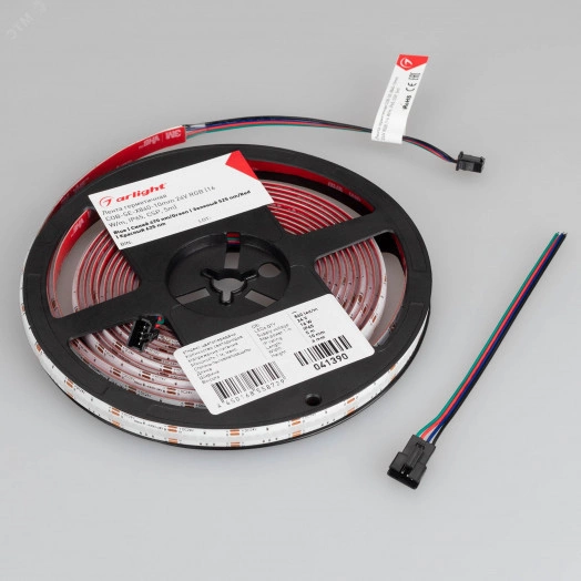 Лента герметичная COB-SE-X840-10мм 24V RGB (16 W/m, IP65, CSP, 5м) (-)